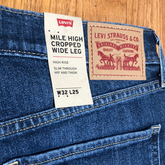 New Levi’s Mile High Cropped Wide Leg Jeans - Picture 6 of 8